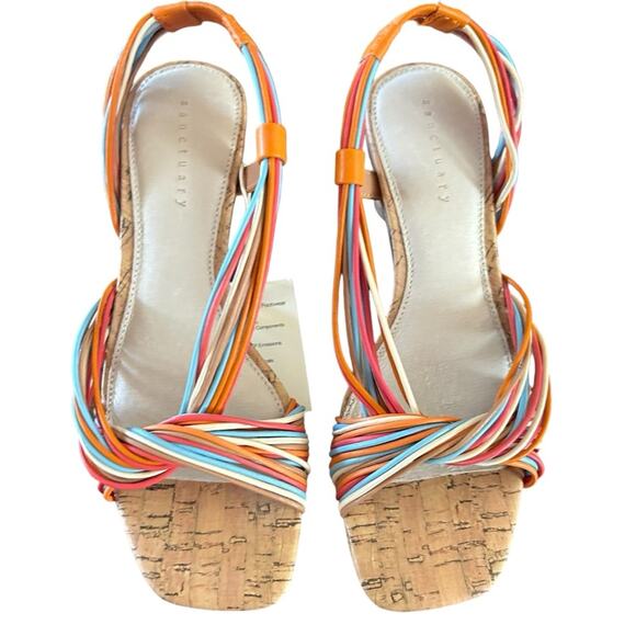 Sanctuary Admire Square Toe Wrapped Strap Block Heel Sandals NEW Size 5.5 - Picture 2 of 11